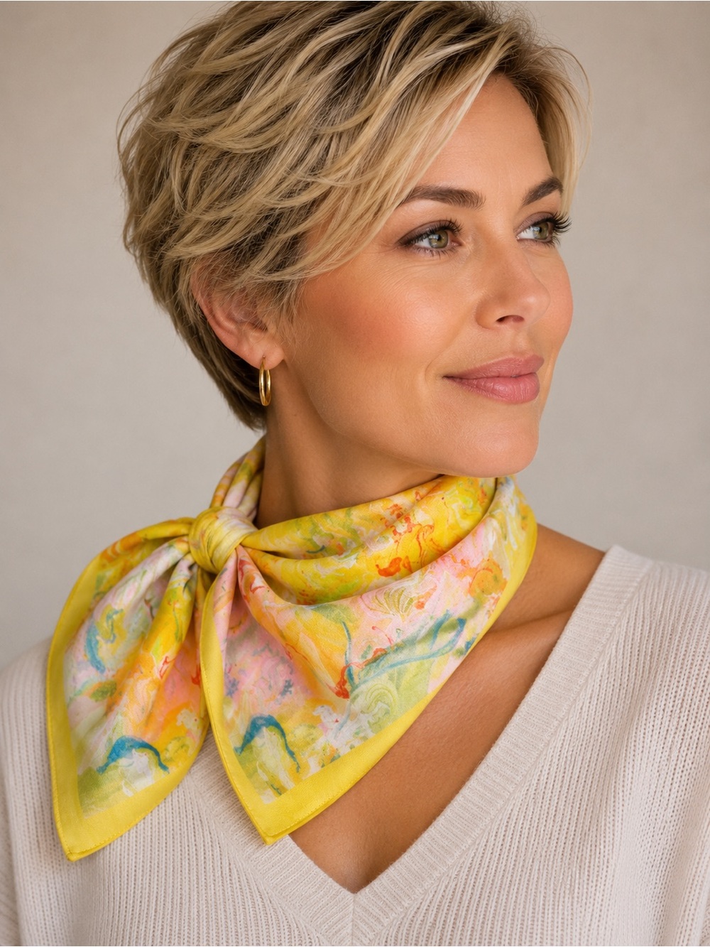 🆕❤️Yellow Watercolor Neck Scarf